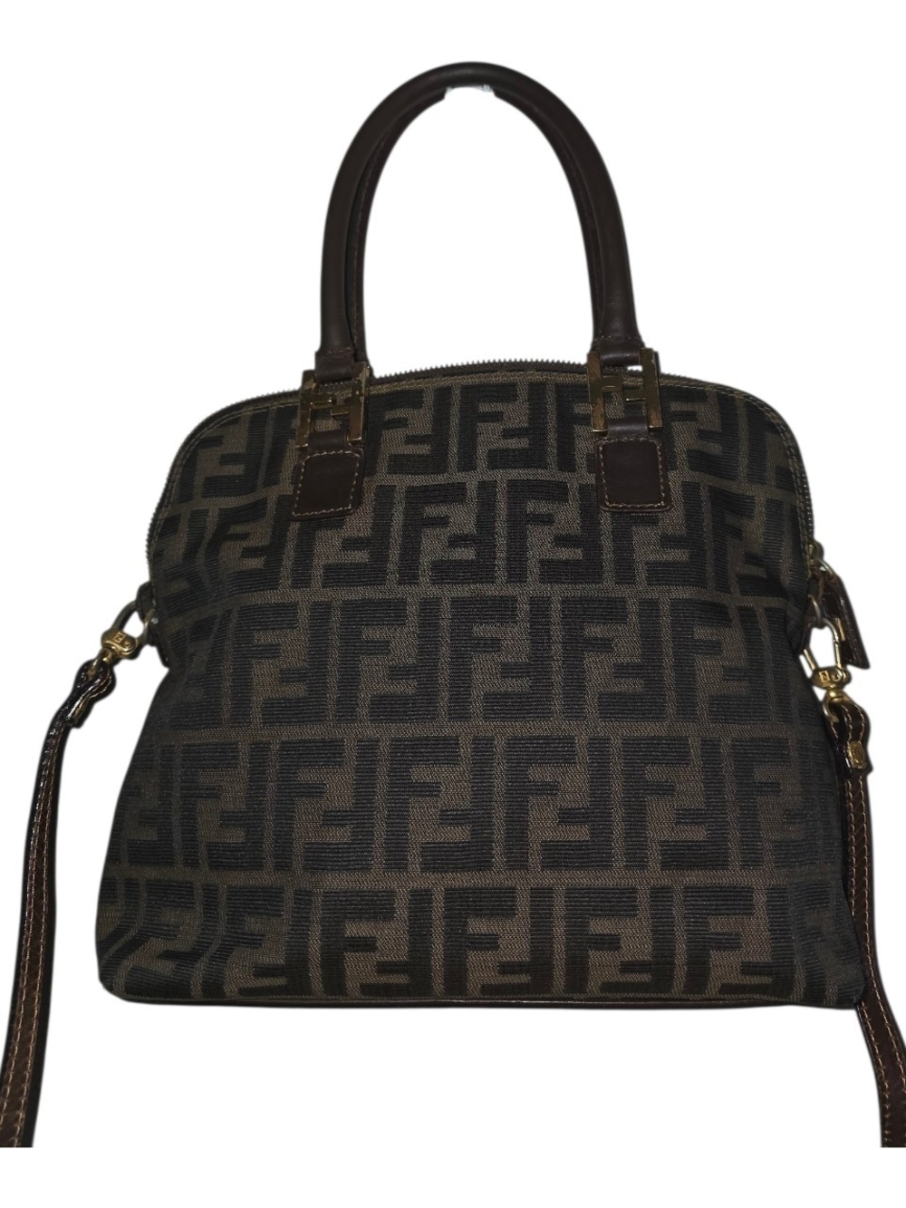Fendi Brown Zucca Canvas Top-Handle Bag - Picture 2 of 10
